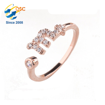 Best gift silver jewelry twelve constellations Scorpio luck ring for girlfriend